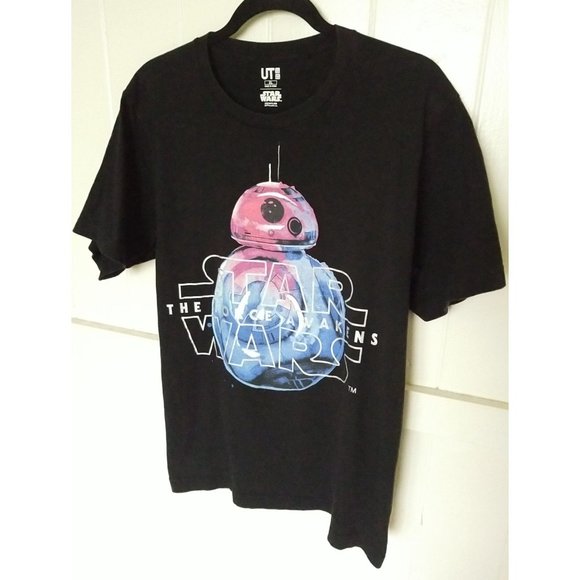 UNIQLO x STAR WARS The Force Awakens Mens S/S BB-8 Graphic T-Shirt XL Black - Picture 2 of 7
